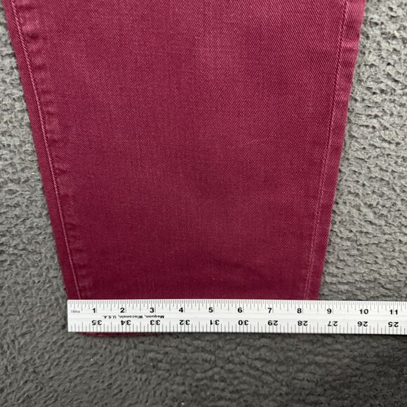 7 For All Mankind Jeans Mens 36x32 Red Slimmy Slim Fit Stretch Denim Pants - Picture 15 of 16